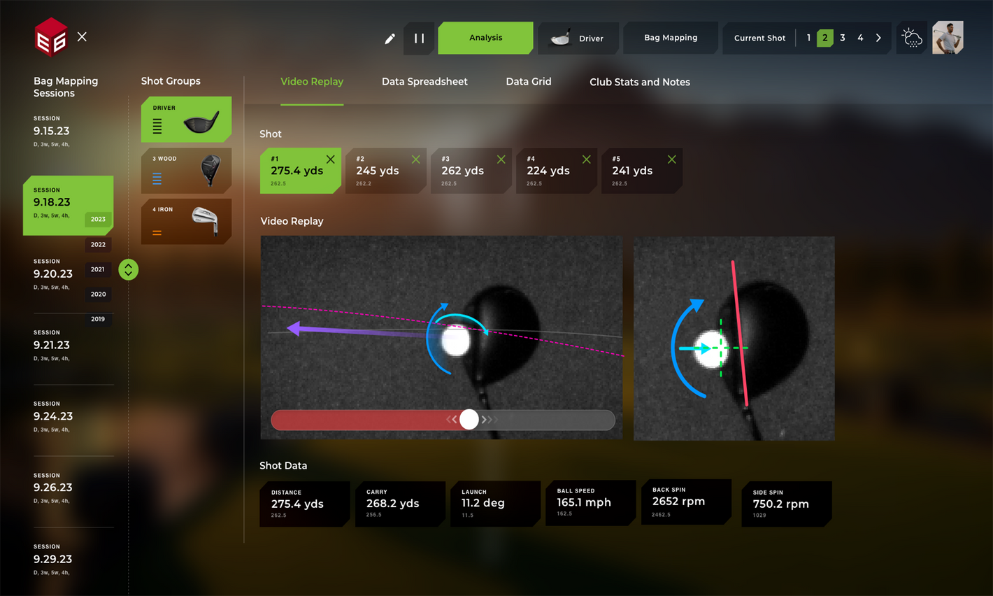 sTruGolf E6 Apex Shot Data