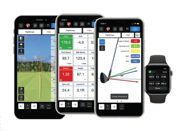 FlightScope X3 App Screen Views