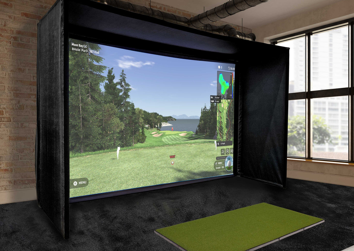 Uneekor Medalist Golf Simulator Package In High Rise