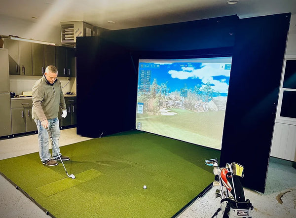 Black Murphy Golf Simulator Enclosure Folded Out