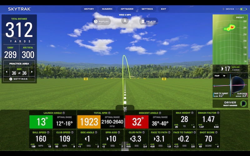 SkyTrak Plus Club Data