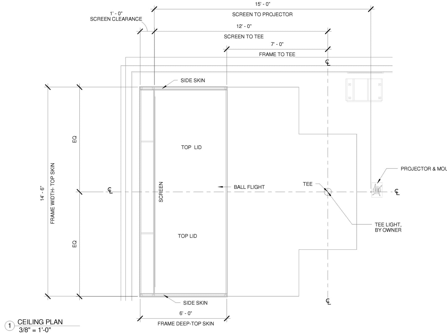 Ace Indoor Golf Pro Enclosure Ceiling Plan