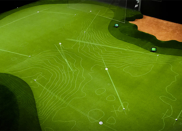 PuttView Green Contours and Putting Paths Shown