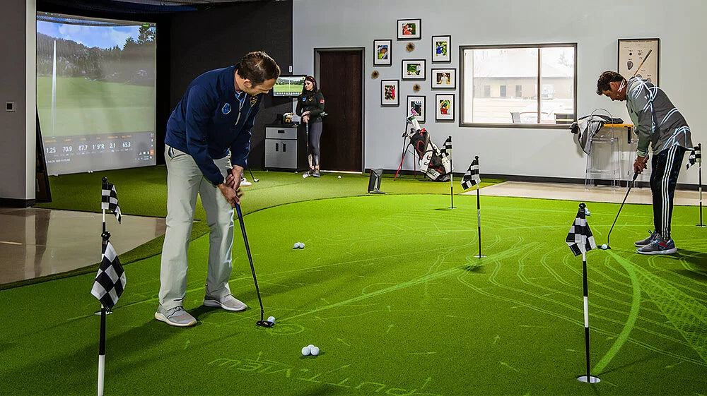 Puttview Putting Golf Simulator with Two Golfers