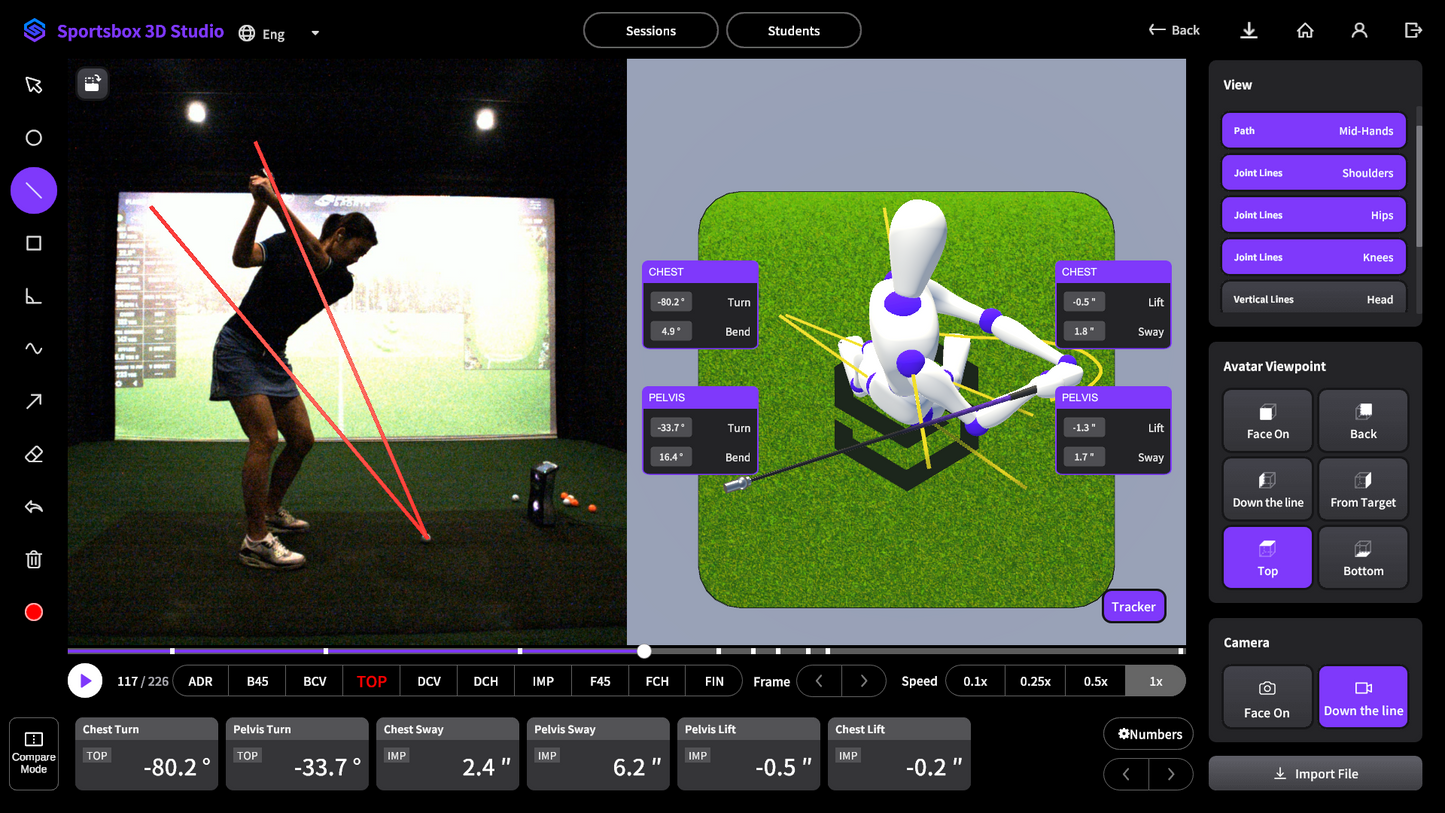 Sportsbox 3D Studio Swing Analysis Image