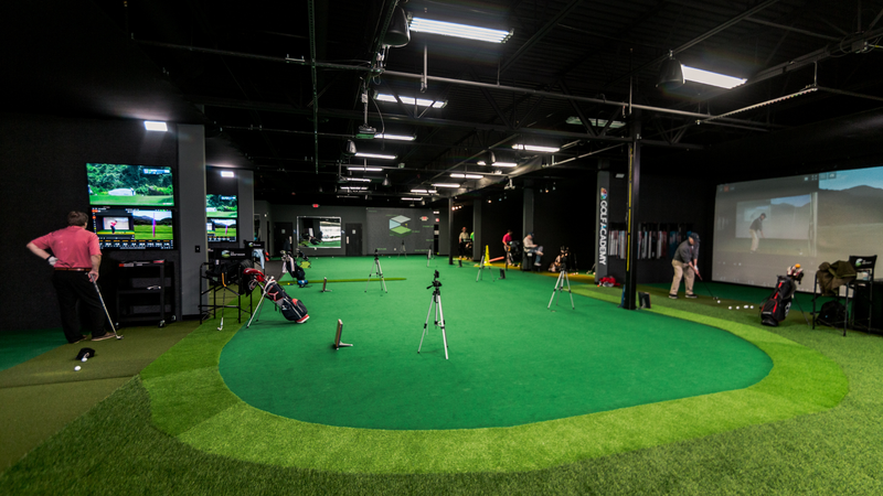 Golf Room PuttView Putting Green and 12 TrackMan Bays