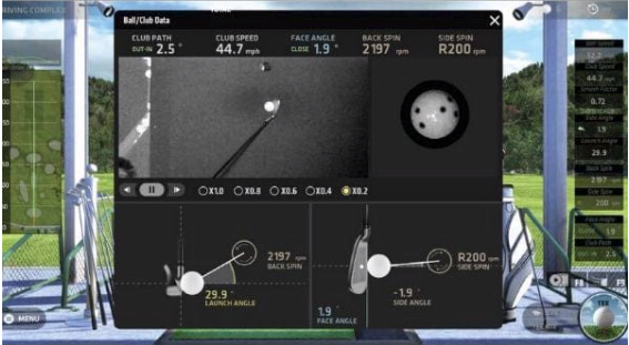 QED Golf Simulator Launch Monitor with Club data