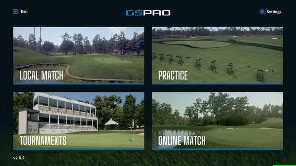 GSPro Home Screen Menu