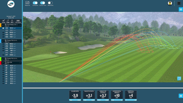 Foresight Sim-In-A-Box Birdie Plus Indoor Golf Package Sample Ball Tracking Data