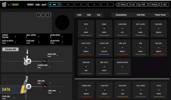 QED Golf Simulator Launch Monitor Software Overview