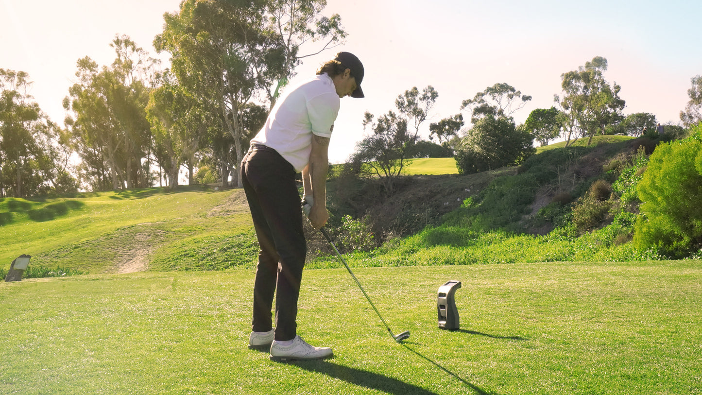 Golfer Teeing Off with GC3 on the Tee