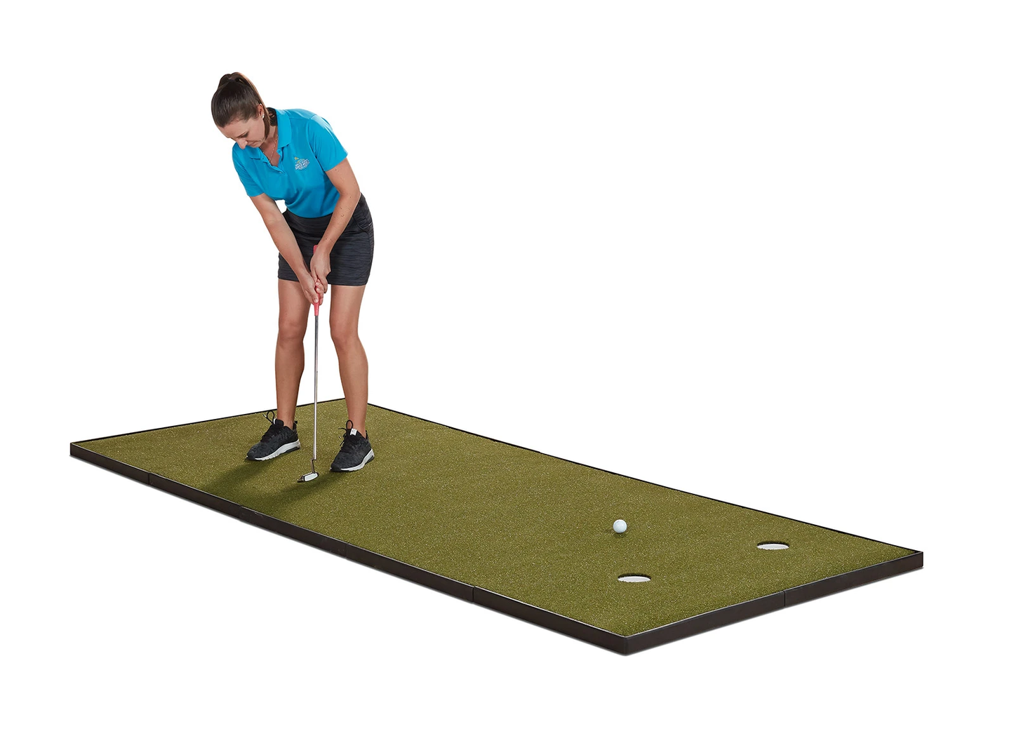 FiberBuilt 4x10' Putting Green With Golfer Putting